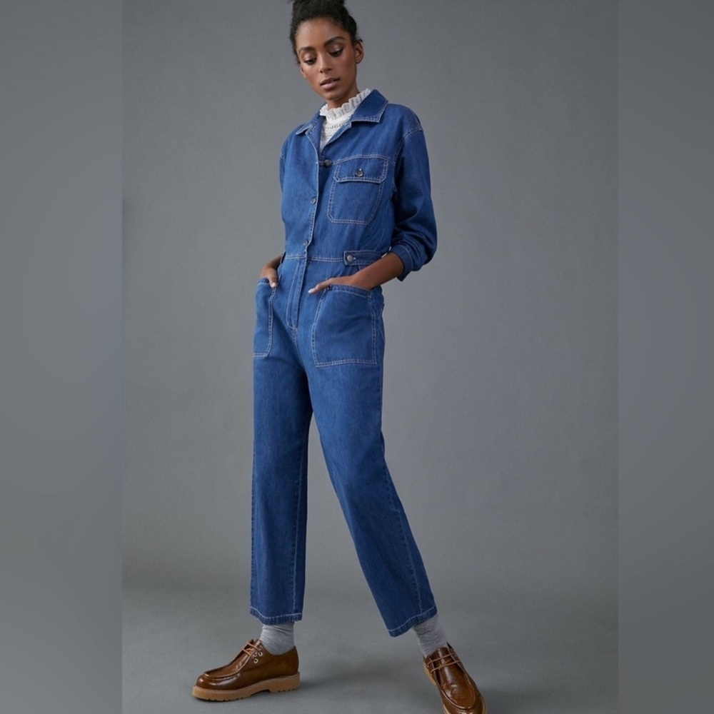 New! Anthropologie Mare Mare medium denim jumpsuit.
